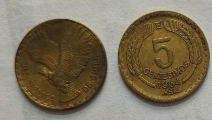CHILE  5 CENT  Coin 1964 (USED) | Indian Postage Stamps | Indian Coins | Old Indian Currency | Rare Indian Coins | Numismatic Collection India