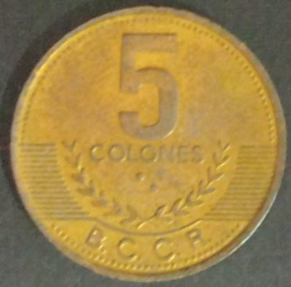COSTA RICA(Central america) 5 COLONES 2001 (used) | Indian Postage Stamps | Indian Coins | Old Indian Currency | Rare Indian Coins | Numismatic Collection India