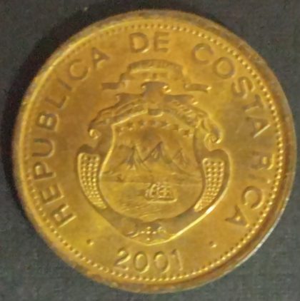 COSTA RICA(Central america) 5 COLONES 2001 (used) | Indian Postage Stamps | Indian Coins | Old Indian Currency | Rare Indian Coins | Numismatic Collection India - Image 2