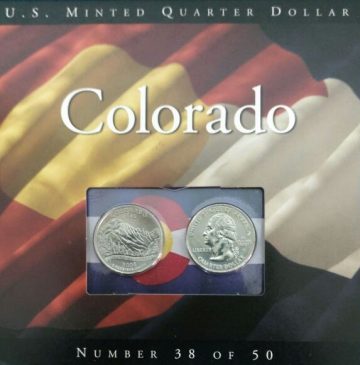 United States Quarter Dollar Colorado State 2 Coins (# 38/50) UNC