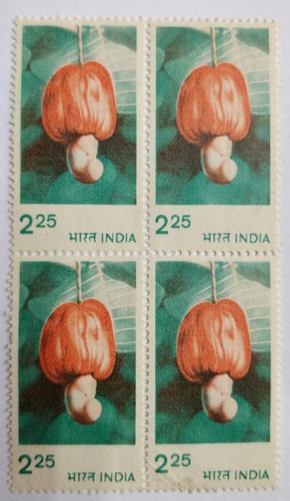 6th Series Cashew -Rs.2.25(Df-Block of 4) | Indian Postage Stamps | Indian Coins | Old Indian Currency | Rare Indian Coins | Numismatic Collection India