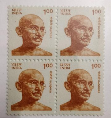 Mahatma Gandhi -Rs.1(Df-Block of 4)