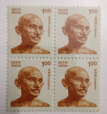 Mahatma Gandhi -Rs.1(Df-Block of 4) | Indian Postage Stamps | Indian Coins | Old Indian Currency | Rare Indian Coins | Numismatic Collection India