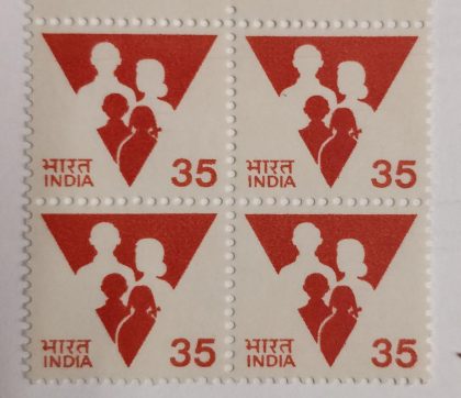 7th Series Family planning -35(Df-Block of 4) | Indian Postage Stamps | Indian Coins | Old Indian Currency | Rare Indian Coins | Numismatic Collection India
