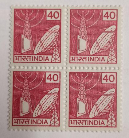 7th Series TV Broadcasting -40(Df-Block of 4) | Indian Postage Stamps | Indian Coins | Old Indian Currency | Rare Indian Coins | Numismatic Collection India