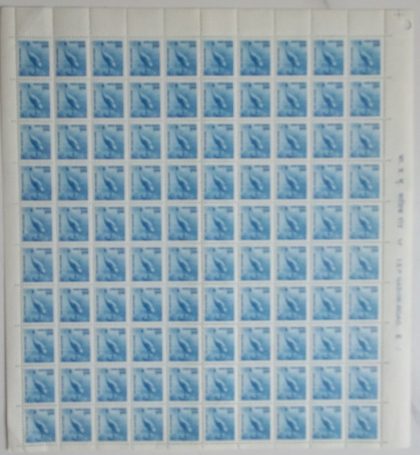 Definitive 9th Series Saras Crane Rs.1 (Stamp Full Sheet) - 100 Stamp | Indian Postage Stamps | Indian Coins | Old Indian Currency | Rare Indian Coins | Numismatic Collection India