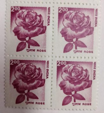 9th Series Rose -Rs.2(Df-Block of 4)