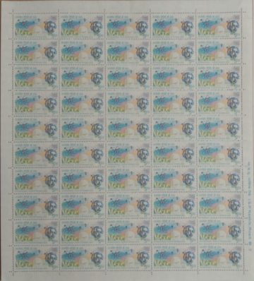 Definitive 9th Series Physics & Einstein Rs.5 Stamp Full Sheet-100 Stamp