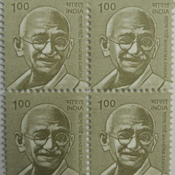 10th Series Mahatma Gandhi -Rs.1(Df-Block of 4)