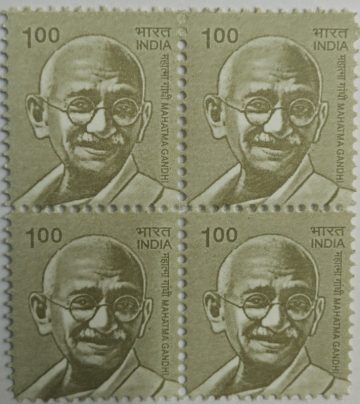 10th Series Mahatma Gandhi -Rs.1(Df-Block of 4)
