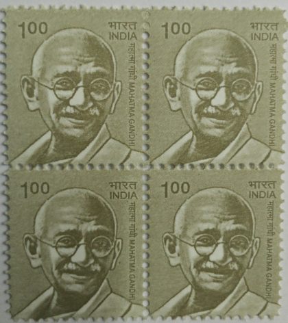 10th Series Mahatma Gandhi -Rs.1(Df-Block of 4) | Indian Postage Stamps | Indian Coins | Old Indian Currency | Rare Indian Coins | Numismatic Collection India