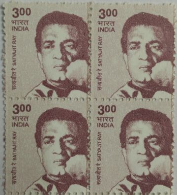 10th Series Satyajith Ray -Rs.3(Df-Block of 4)