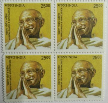 10th Series Mahatma Gandhi -Rs.25(Df-Block of 4)