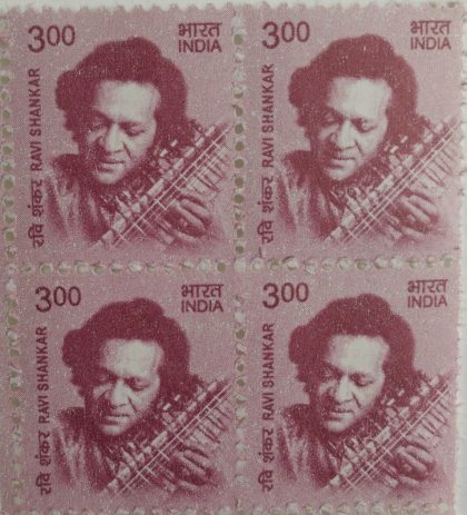11th Series Ravi Shankar -Rs.3(Df-Block of 4) | Indian Postage Stamps | Indian Coins | Old Indian Currency | Rare Indian Coins | Numismatic Collection India
