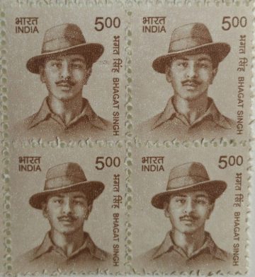 11th Series Bhagat Singh -Rs.5(Df-Block of 4)
