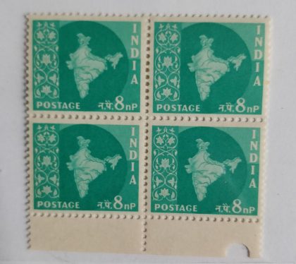 3rd Series Star -8np(Df-Block of 4) | Indian Postage Stamps | Indian Coins | Old Indian Currency | Rare Indian Coins | Numismatic Collection India