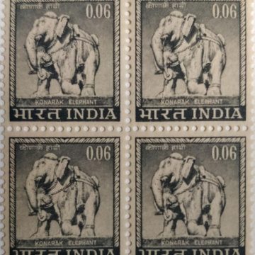 4th Series Konark Elephant  -6p(Df-Block of 4)
