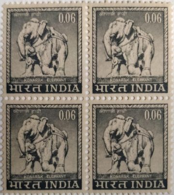 4th Series Konark Elephant  -6p(Df-Block of 4)