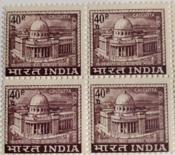 4th Series Calcutta G.P.O.Buiding -40p(Df-Block of 4)