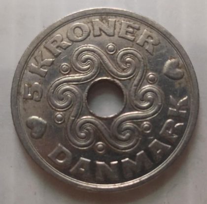 DENMARK 5 KRONER 2007(USED) | Indian Postage Stamps | Indian Coins | Old Indian Currency | Rare Indian Coins | Numismatic Collection India - Image 2