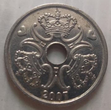 DENMARK 5 KRONER 2007(USED)