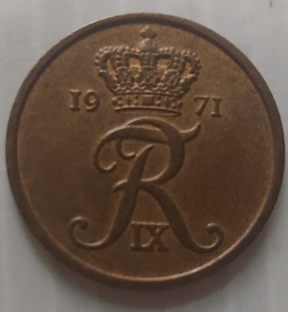 DENMARK 5 ORE 1971(USED) | Indian Postage Stamps | Indian Coins | Old Indian Currency | Rare Indian Coins | Numismatic Collection India - Image 2