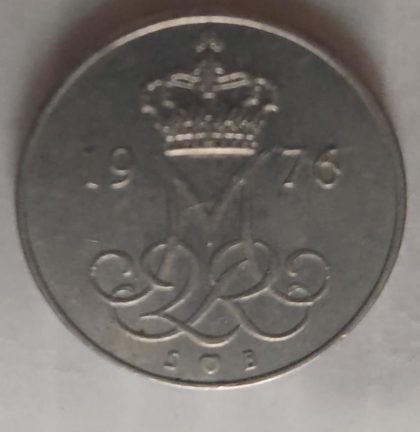 DENMARK 10 ORE 1976(USED) | Indian Postage Stamps | Indian Coins | Old Indian Currency | Rare Indian Coins | Numismatic Collection India - Image 2