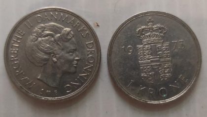 DENMARK 1 KRONE 1973(USED) | Indian Postage Stamps | Indian Coins | Old Indian Currency | Rare Indian Coins | Numismatic Collection India
