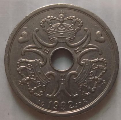 DENMARK 2 KRONER 1992(USED) | Indian Postage Stamps | Indian Coins | Old Indian Currency | Rare Indian Coins | Numismatic Collection India - Image 2