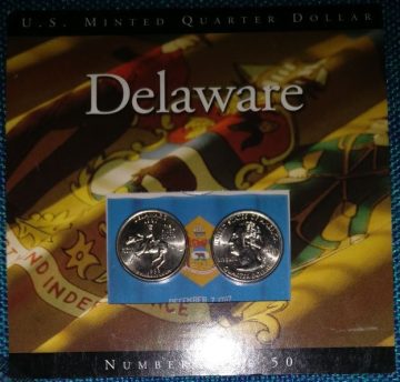 United States Quarter Dollar Delaware State 2 Coins (# 1/50) UNC