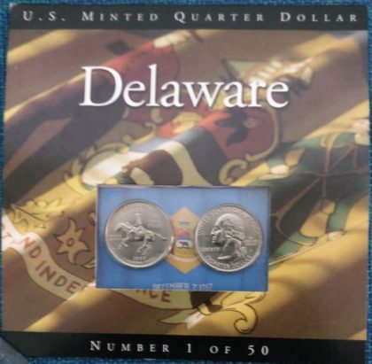 United States Quarter Dollar Delaware State 2 Coins (# 1/50) UNC | Indian Postage Stamps | Indian Coins | Old Indian Currency | Rare Indian Coins | Numismatic Collection India - Image 2