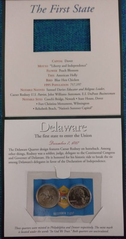 United States Quarter Dollar Delaware State 2 Coins (# 1/50) UNC | Indian Postage Stamps | Indian Coins | Old Indian Currency | Rare Indian Coins | Numismatic Collection India - Image 3