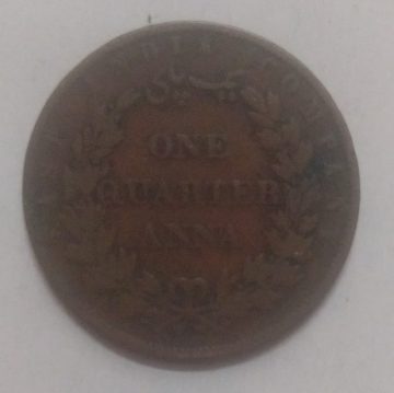 British India Coin EAST INDIA-1 QUARTER ANNA1858(used) (COPPER)