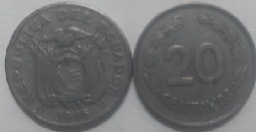 Ecuador 20 Centavos 1946 (Used)
