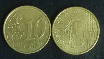 10 Cent EURO  2007_RF (used) | Indian Postage Stamps | Indian Coins | Old Indian Currency | Rare Indian Coins | Numismatic Collection India