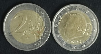 2 EURO 2008_(used) | Indian Postage Stamps | Indian Coins | Old Indian Currency | Rare Indian Coins | Numismatic Collection India