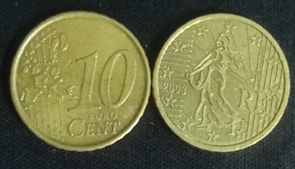 10 Cent EURO  2003_RF (used) | Indian Postage Stamps | Indian Coins | Old Indian Currency | Rare Indian Coins | Numismatic Collection India
