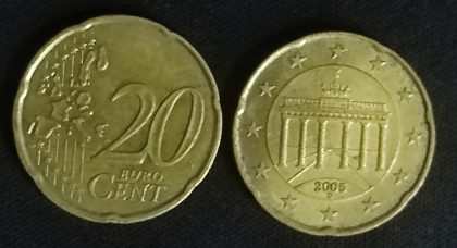 20 EURO Cent 2005_(used) | Indian Postage Stamps | Indian Coins | Old Indian Currency | Rare Indian Coins | Numismatic Collection India