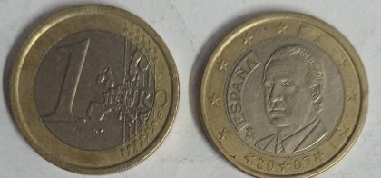 1 EURO  Espana Coin 2007(used) | Indian Postage Stamps | Indian Coins | Old Indian Currency | Rare Indian Coins | Numismatic Collection India