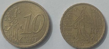 10 EURO Cent Coin 2000 (used) | Indian Postage Stamps | Indian Coins | Old Indian Currency | Rare Indian Coins | Numismatic Collection India