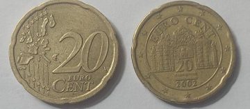 20 EURO Cent Austria Coin 2002 (used)