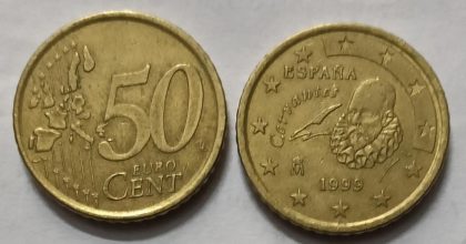 50 Cent EURO 1999_(used) | Indian Postage Stamps | Indian Coins | Old Indian Currency | Rare Indian Coins | Numismatic Collection India
