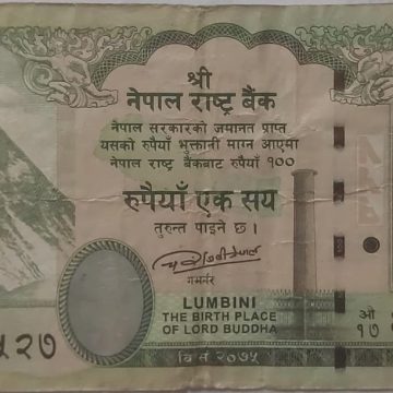 Nepal Currency  100 Rupees  (used)