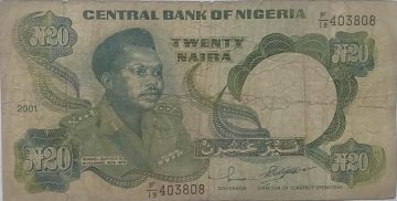 Nigeria Currency 20 Niara2001 (used)