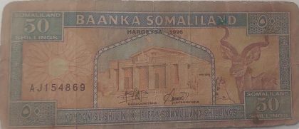 SOMALILAND Currency 50 Shillings 1996 (Slightly damaged used) | Indian Postage Stamps | Indian Coins | Old Indian Currency | Rare Indian Coins | Numismatic Collection India