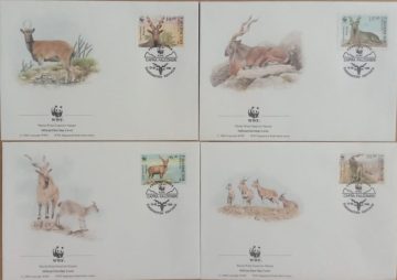 World Wide Fund For Nature Capra Falconeri 1995 Set of 4 (Foreign FDC)