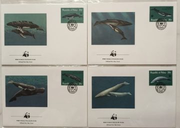 World Wide Fund For Nature Republic of Palau Humpback Whale 1983 Set of 4 (Foreign FDC)