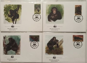 World Wide Fund For Nature Sierra Leone Chimpanzee 1983 Set of 4 (Foreign FDC)