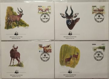 World Wide Fund For Nature Ghana Antelope 1984 Set of 4 (Foreign FDC)