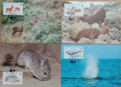 World Wide Fund For Nature The Blue Whale Set of 4 (Maxim Card) | Indian Postage Stamps | Indian Coins | Old Indian Currency | Rare Indian Coins | Numismatic Collection India